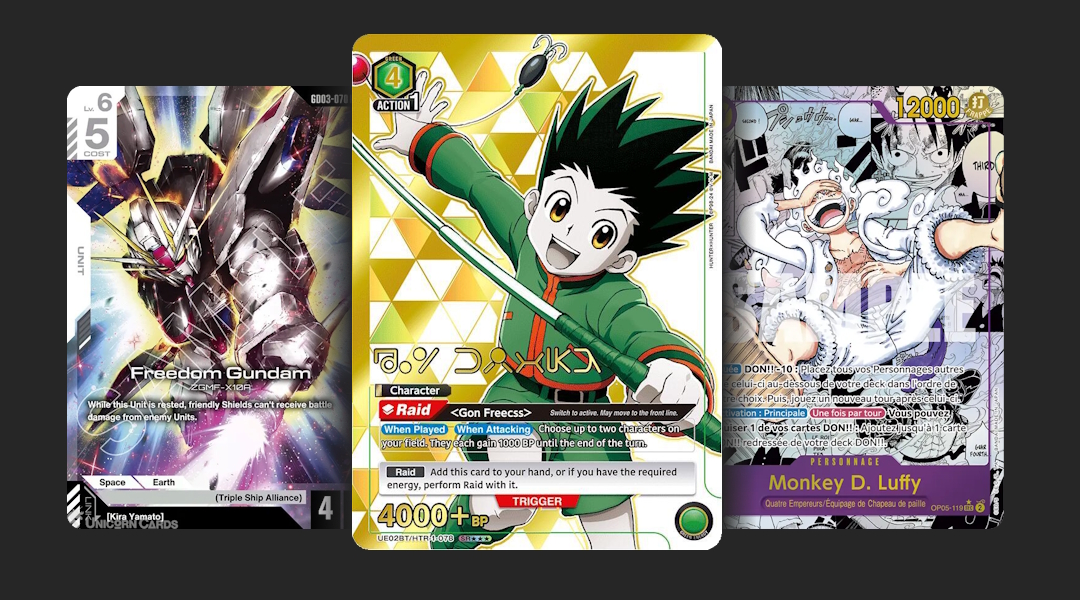 Los juegos de cartas de Bandai: One Piece, Dragon Ball, Digimon, Gundam y Naruto