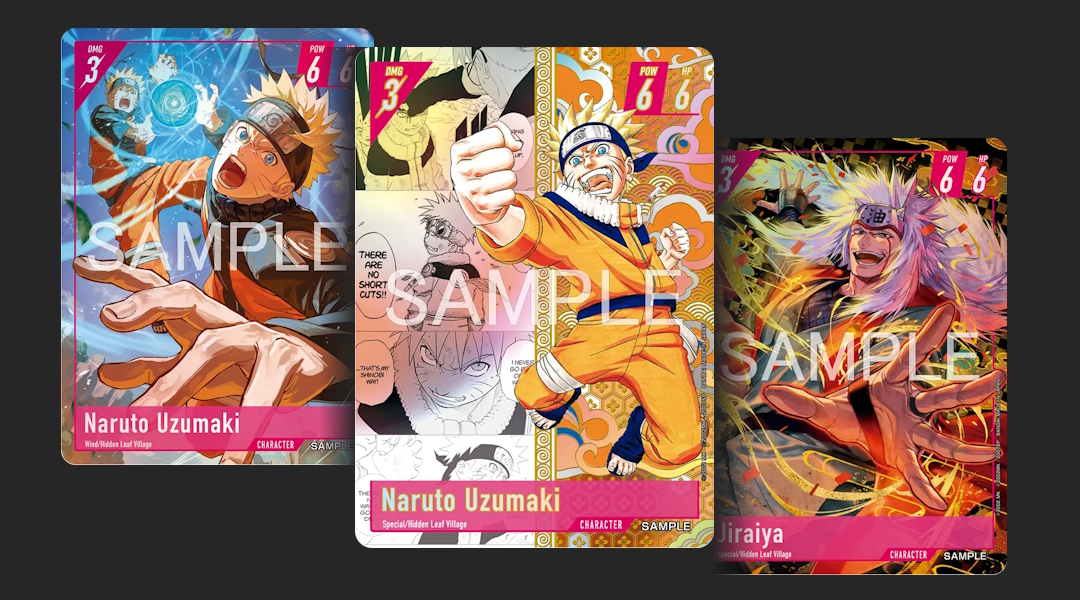 Primeras cartas reveladas del Naruto Card Game: Líder, Personajes y cartas de Chakra